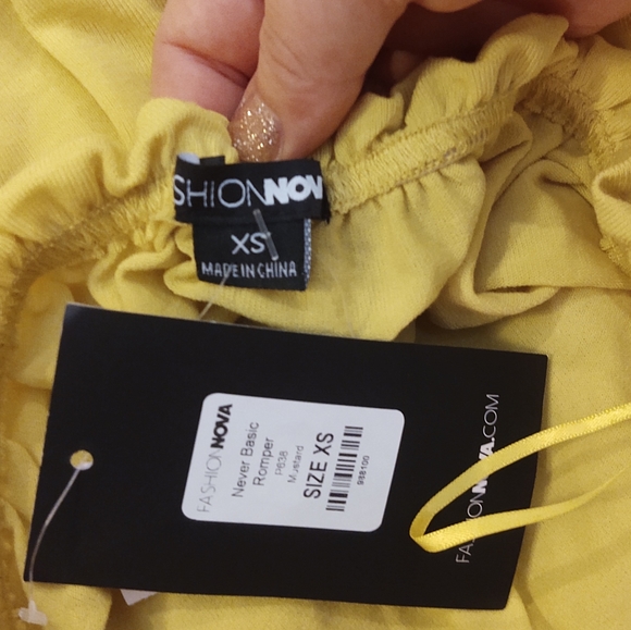 Fashion Nova Mustard Never Basic Tube Romper - Picture 5 of 7